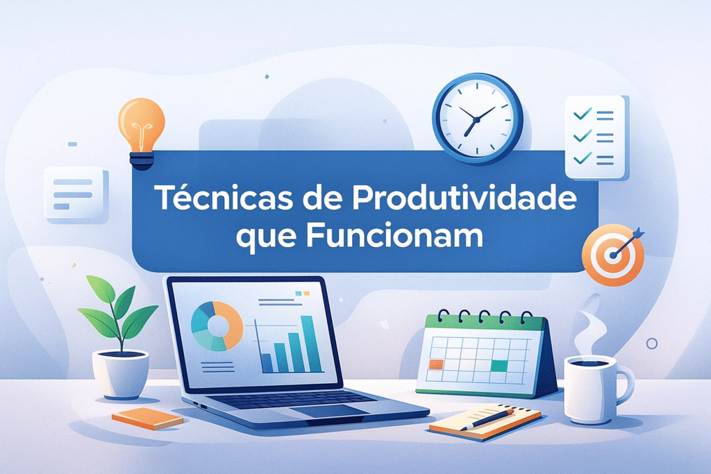 Descubra 10 Técnicas de Produtividade que realmente funcionam e transforme sua rotina com métodos simples, rápidos e eficazes.